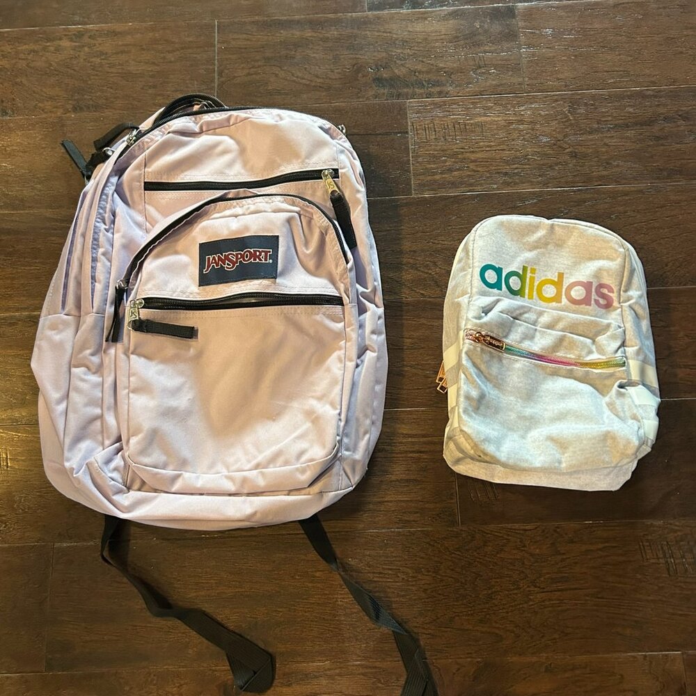 Jansport Bookbag and Adidas Lunchbox